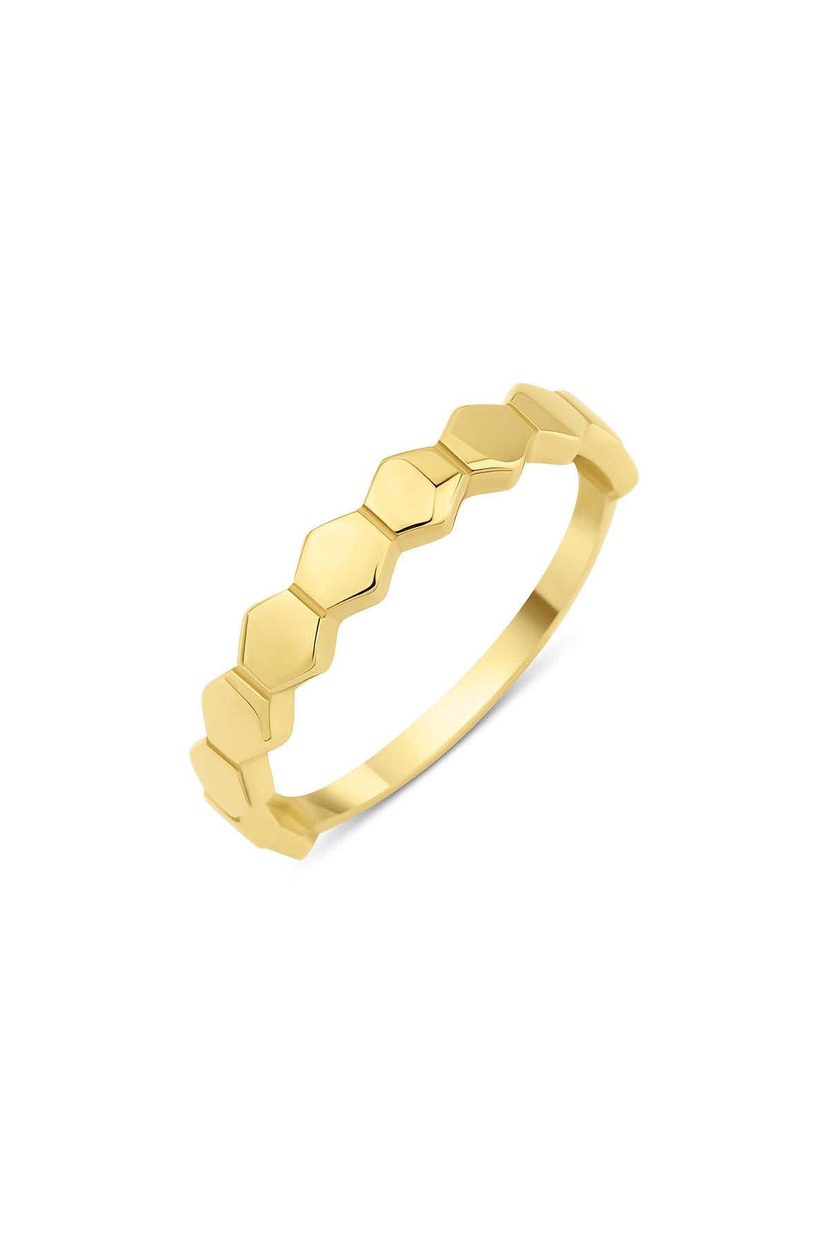 14K Gold Honeycomb Ring