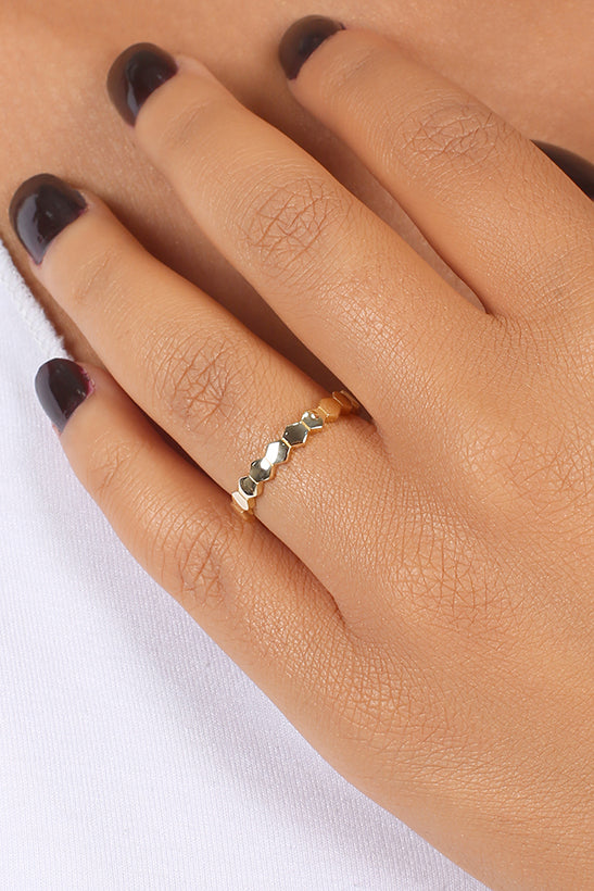 14K Gold Honeycomb Ring