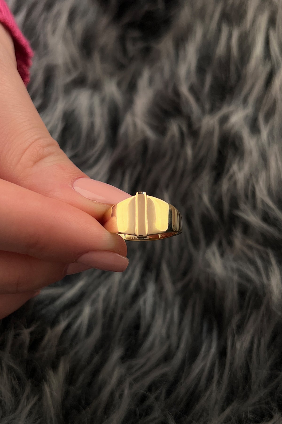 14k Gold I Initial Ring