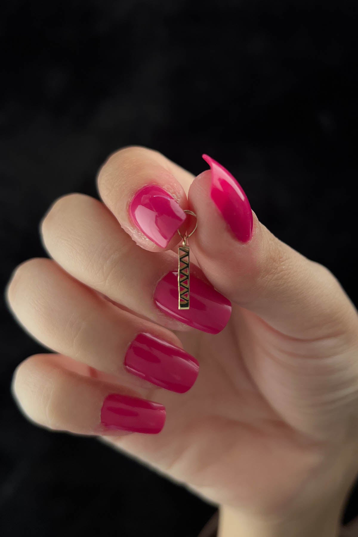 14K Gold I Letter Mini Shine Pendant