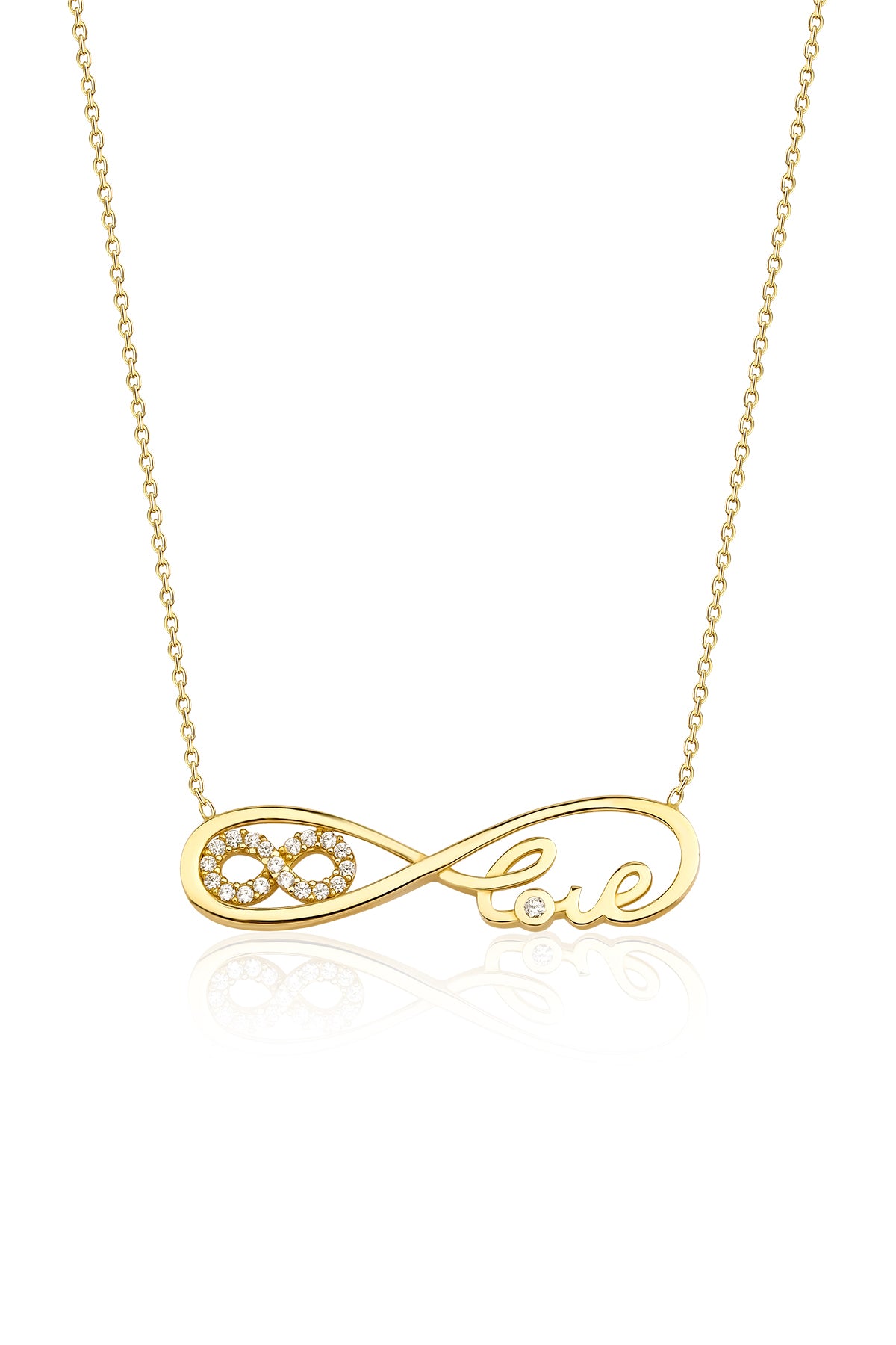 14K Gold Infinity Love Shaped Necklace