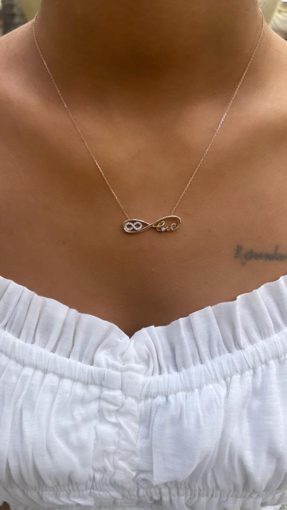 14K Gold Infinity Love Shaped Necklace