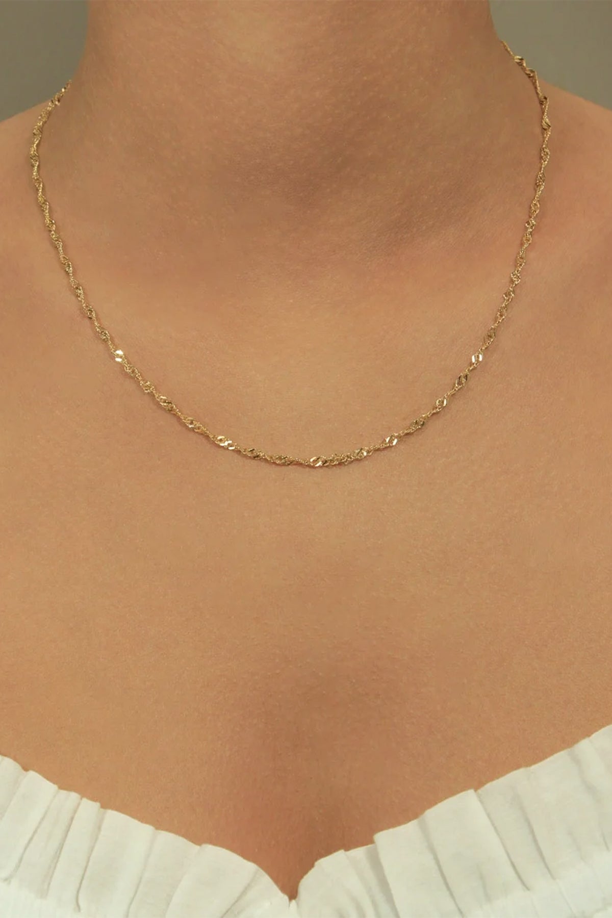 14K Gold Italian Snake Back Chain  With Sailor Lock   0.090 inch