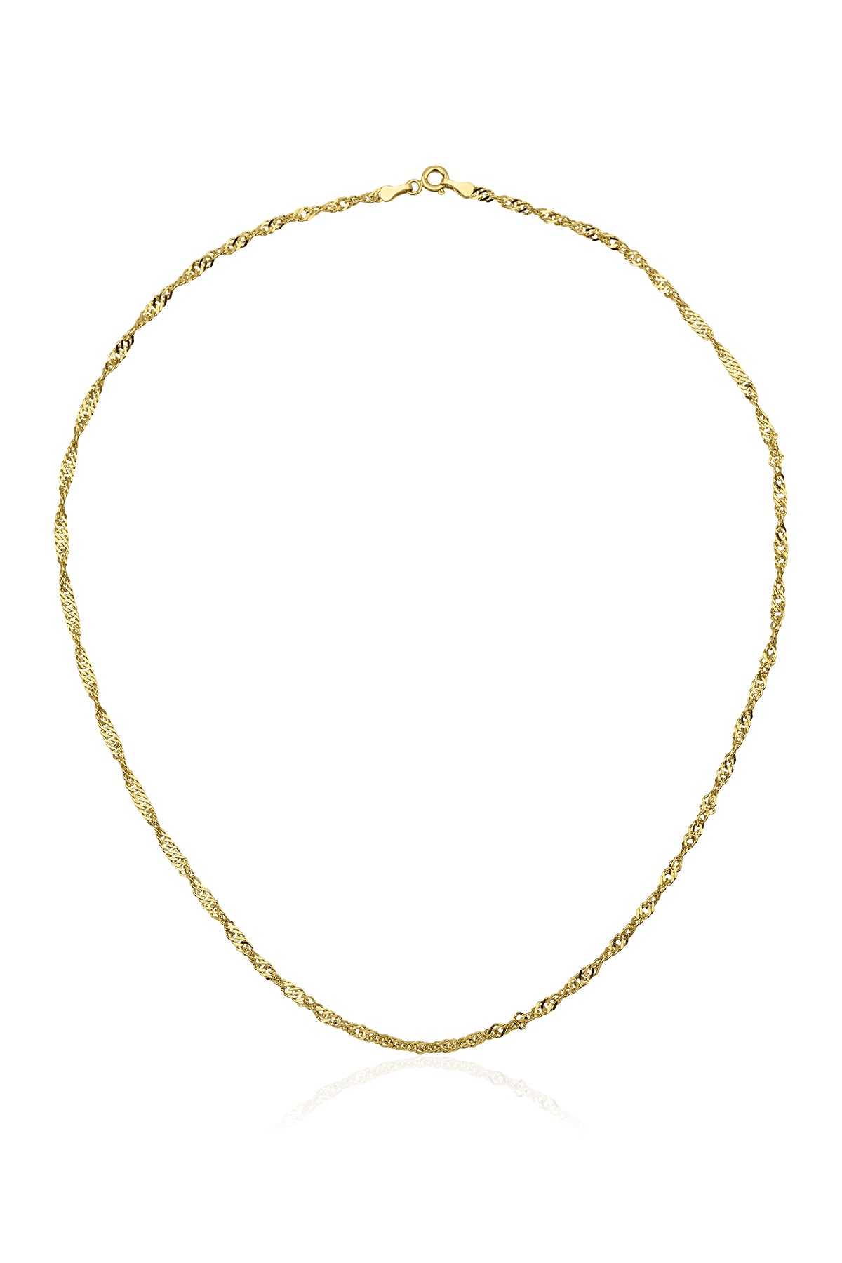 14K Gold Italian Snake Back Chain  With Sailor Lock   0.102 inch