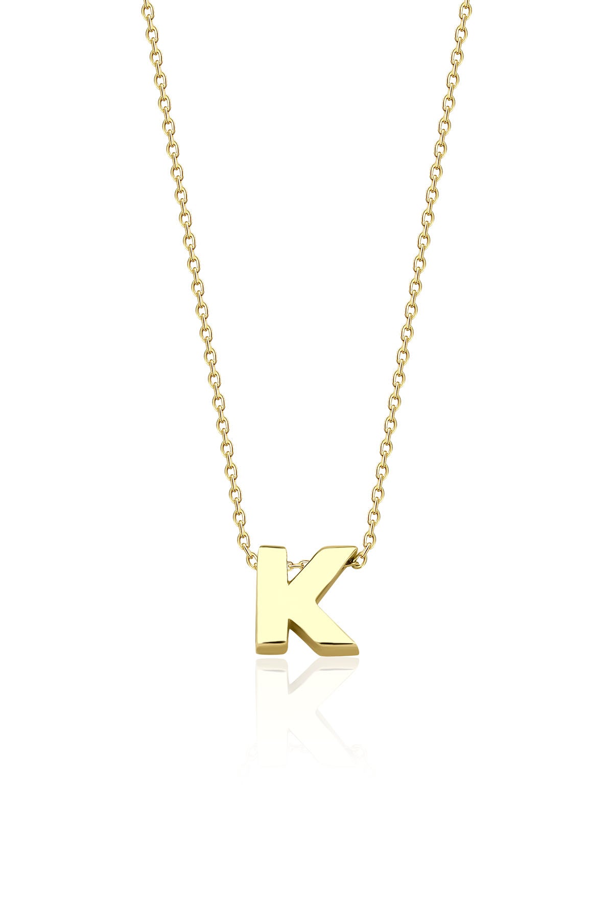 14K Gold K Initial Necklace