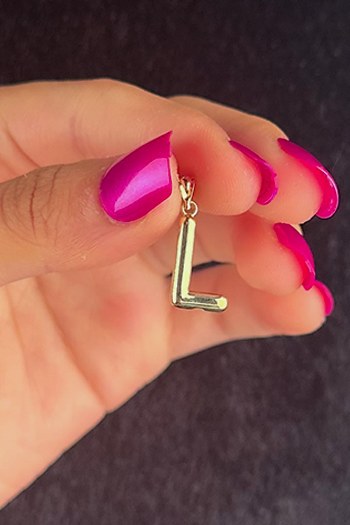 14K Gold L Letter Charm