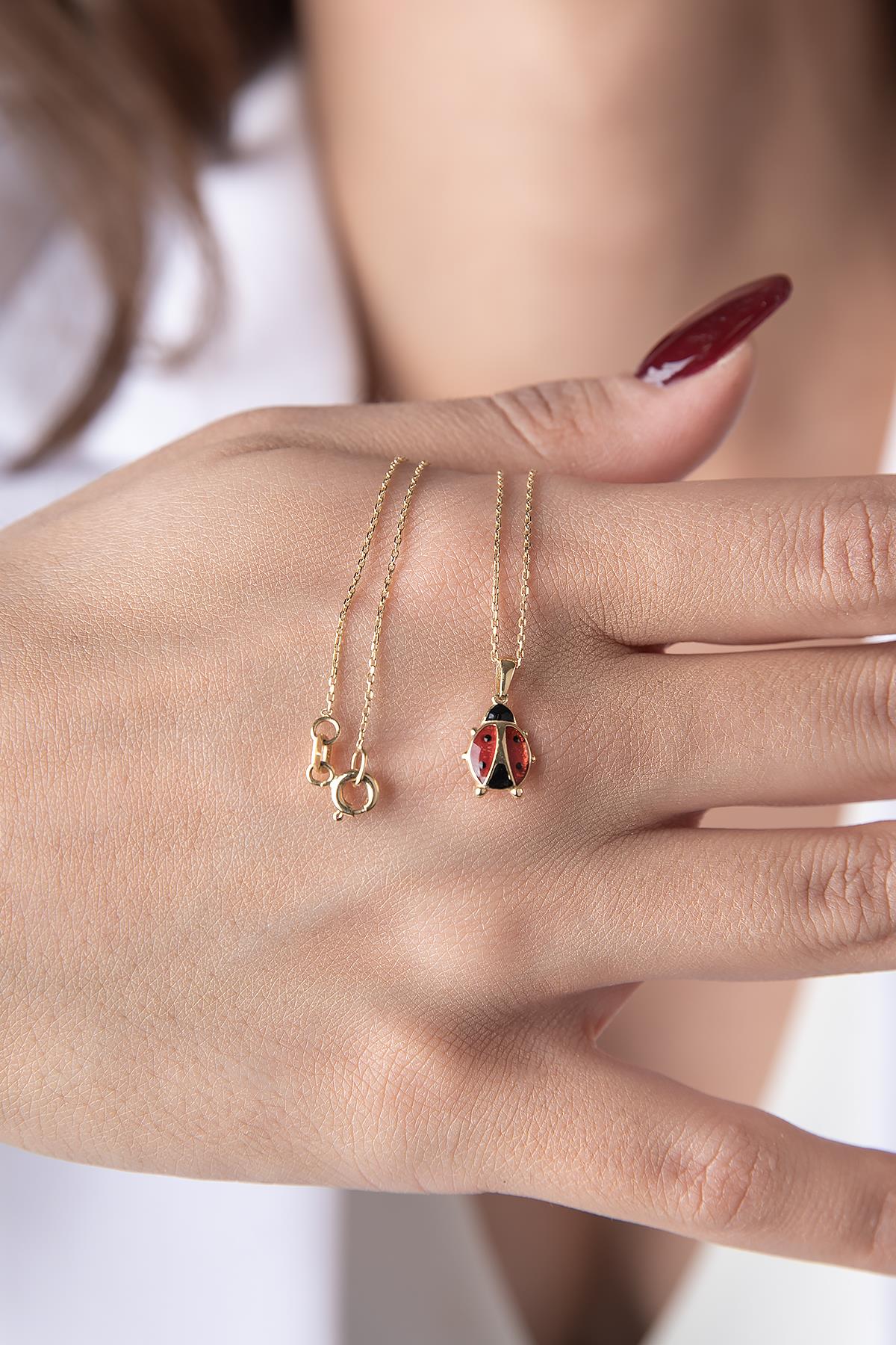 14K Gold Ladybug Necklace