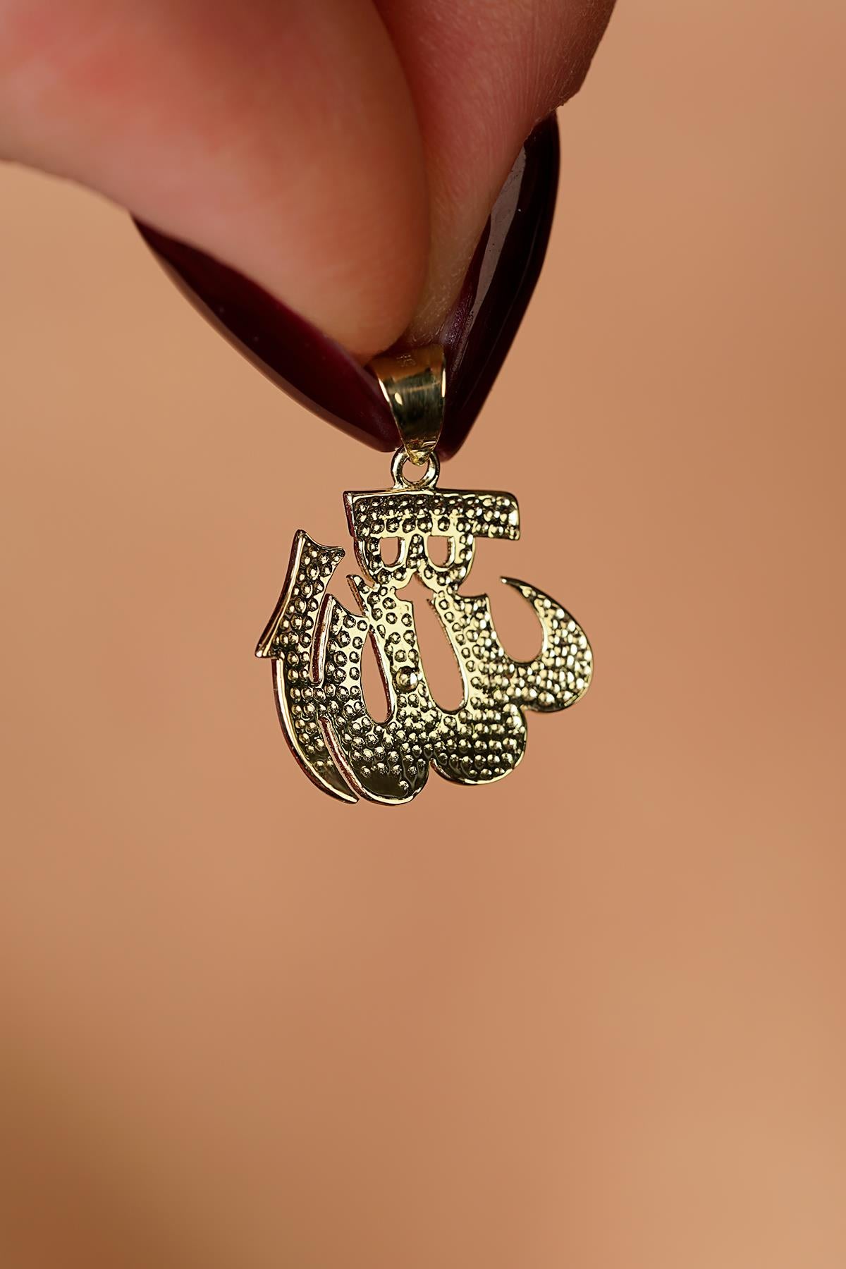 14K Gold Large Arabic Allah Pendant