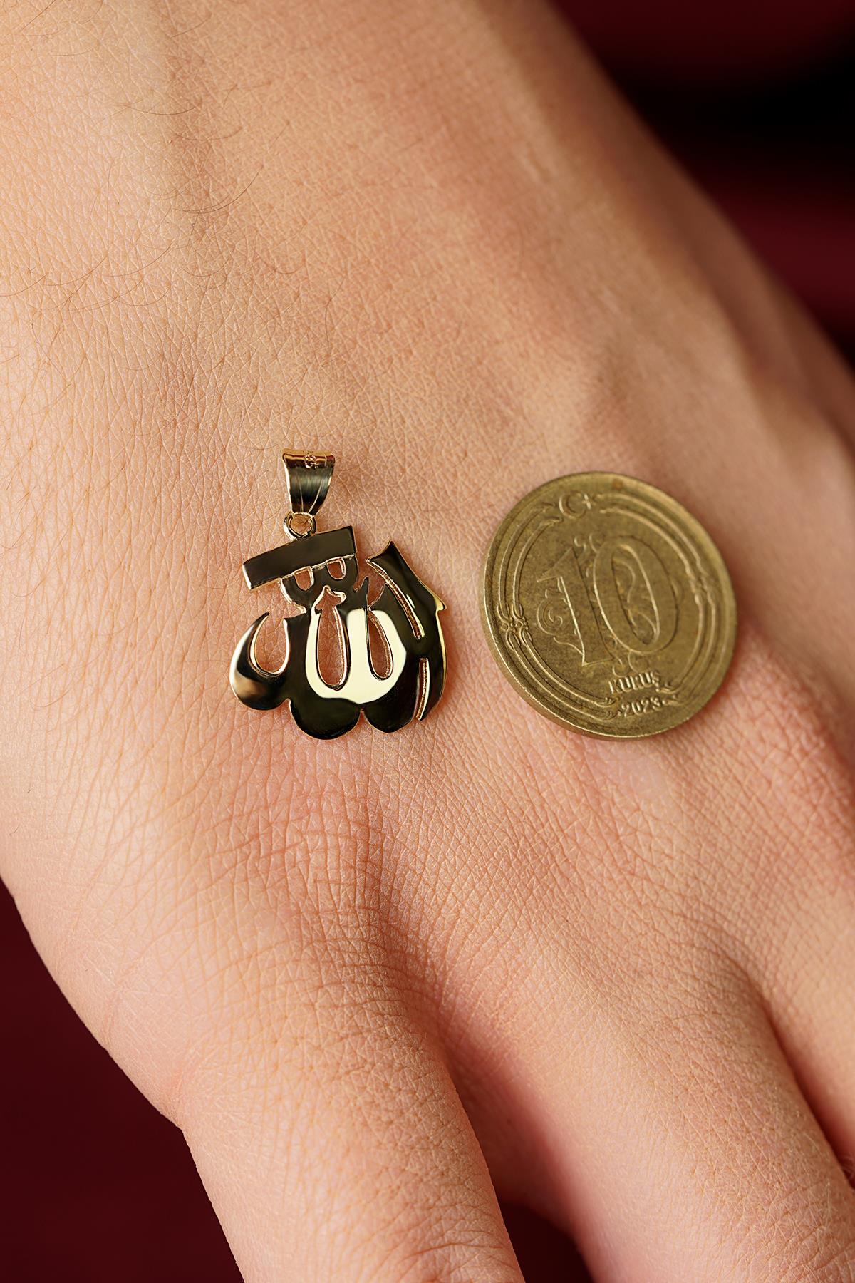 14K Gold Large Arabic Allah Pendant