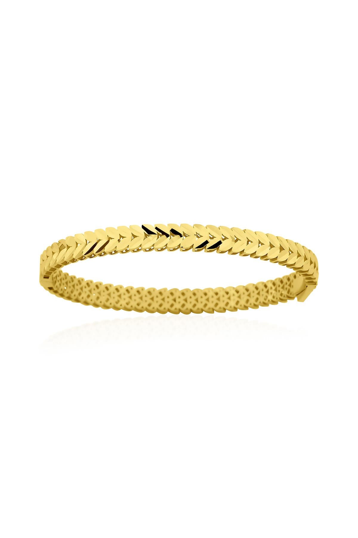 14K Gold Leaf Bangle
