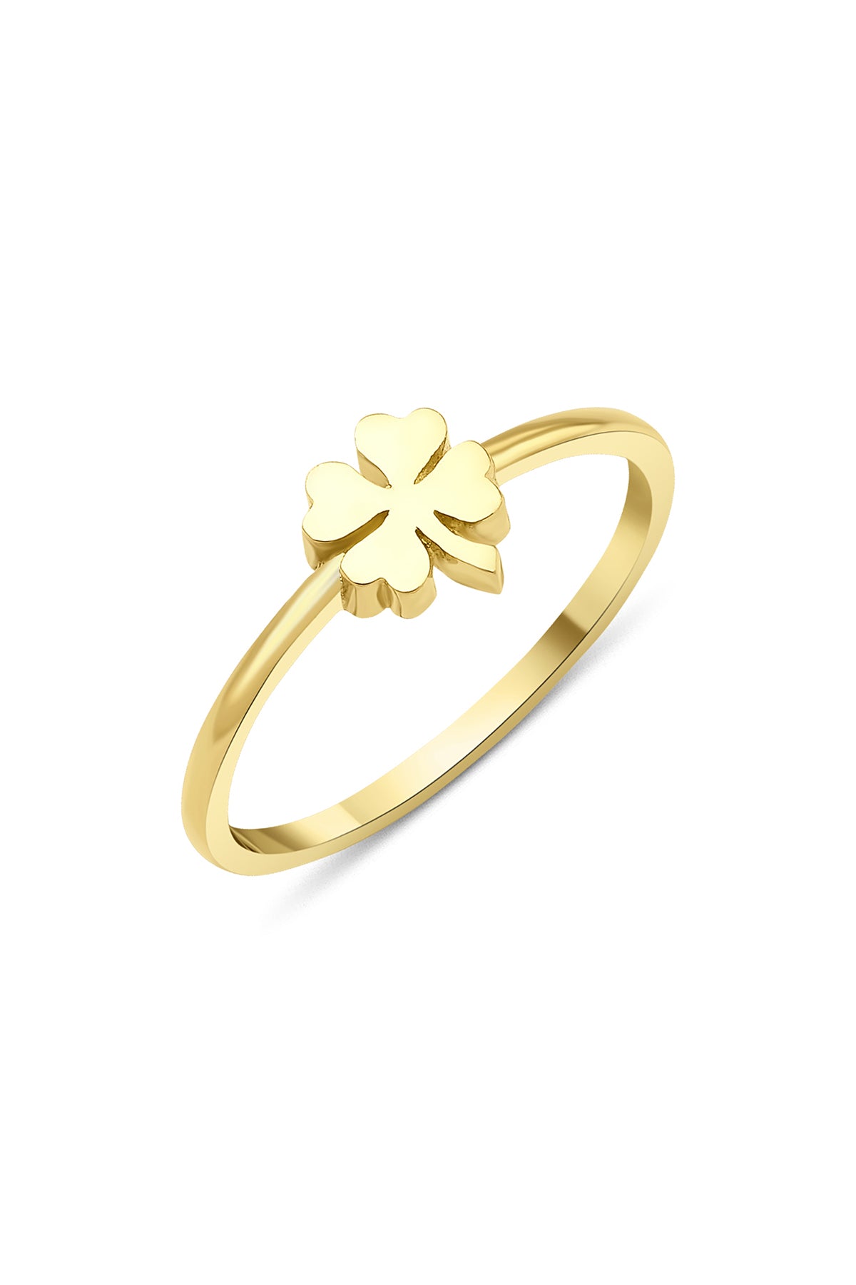 14K Gold Leaf Clover Ring