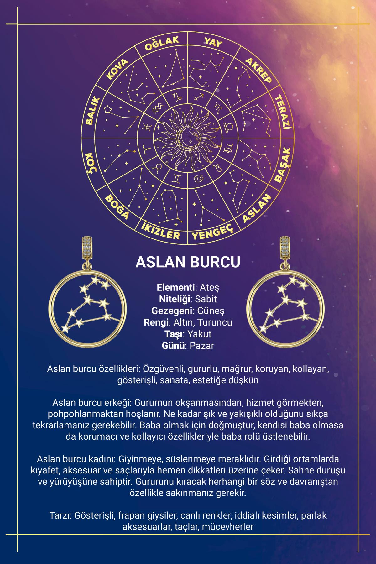 14K Gold Leo Zodiac Constellation Pendant