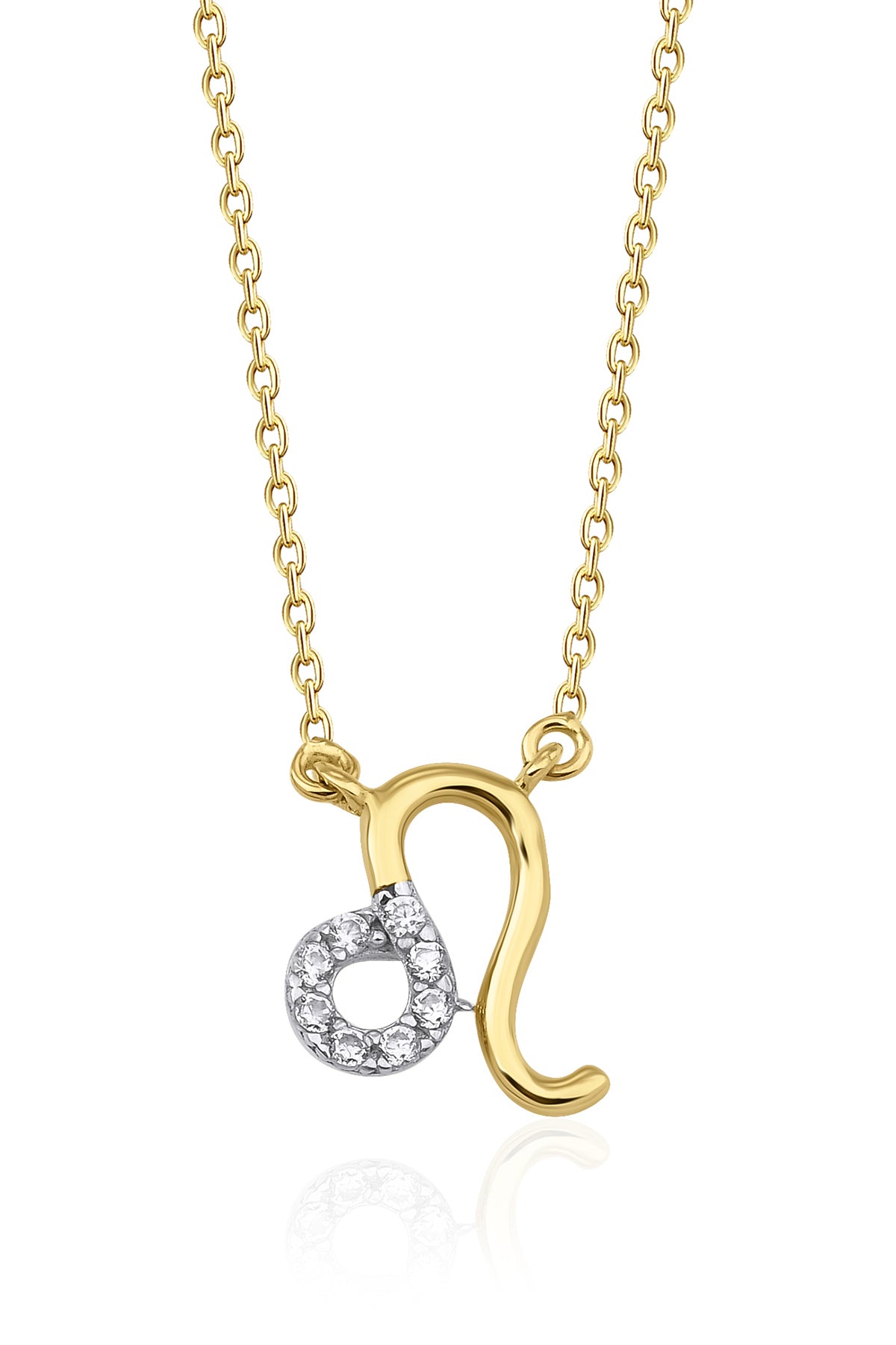 14K Gold Leo Zodiac Sign Necklace