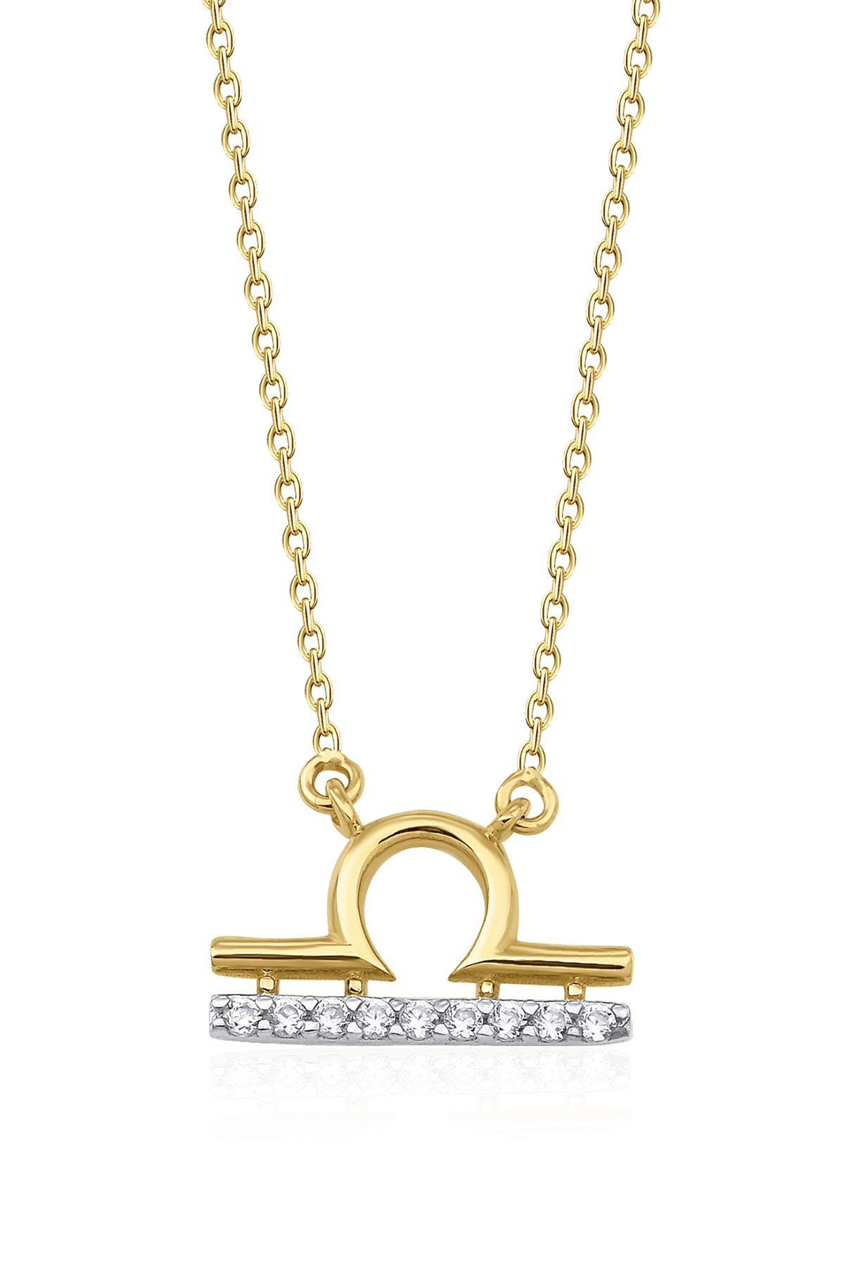 14K Gold Libra Zodiac Sign Necklace