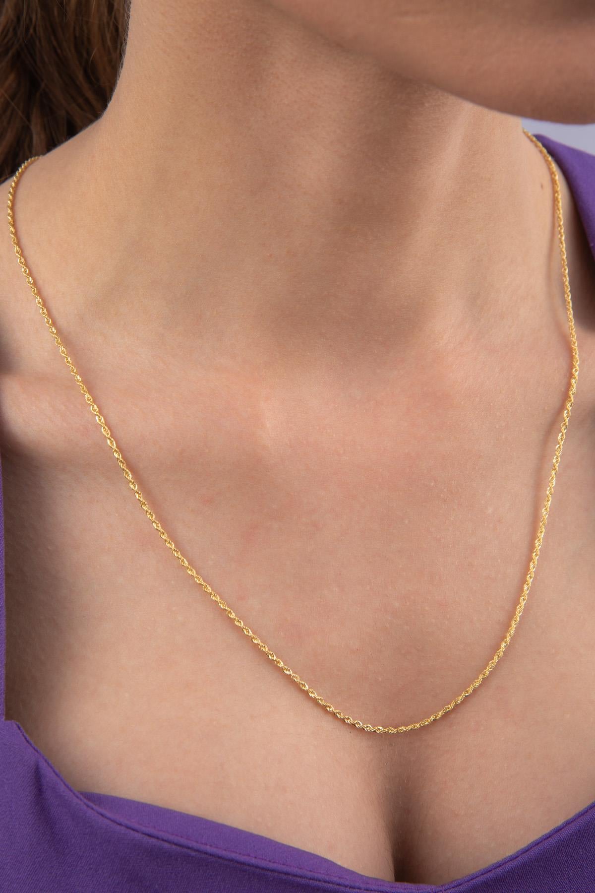 14K Gold Light Rope Chain  0.059 inch