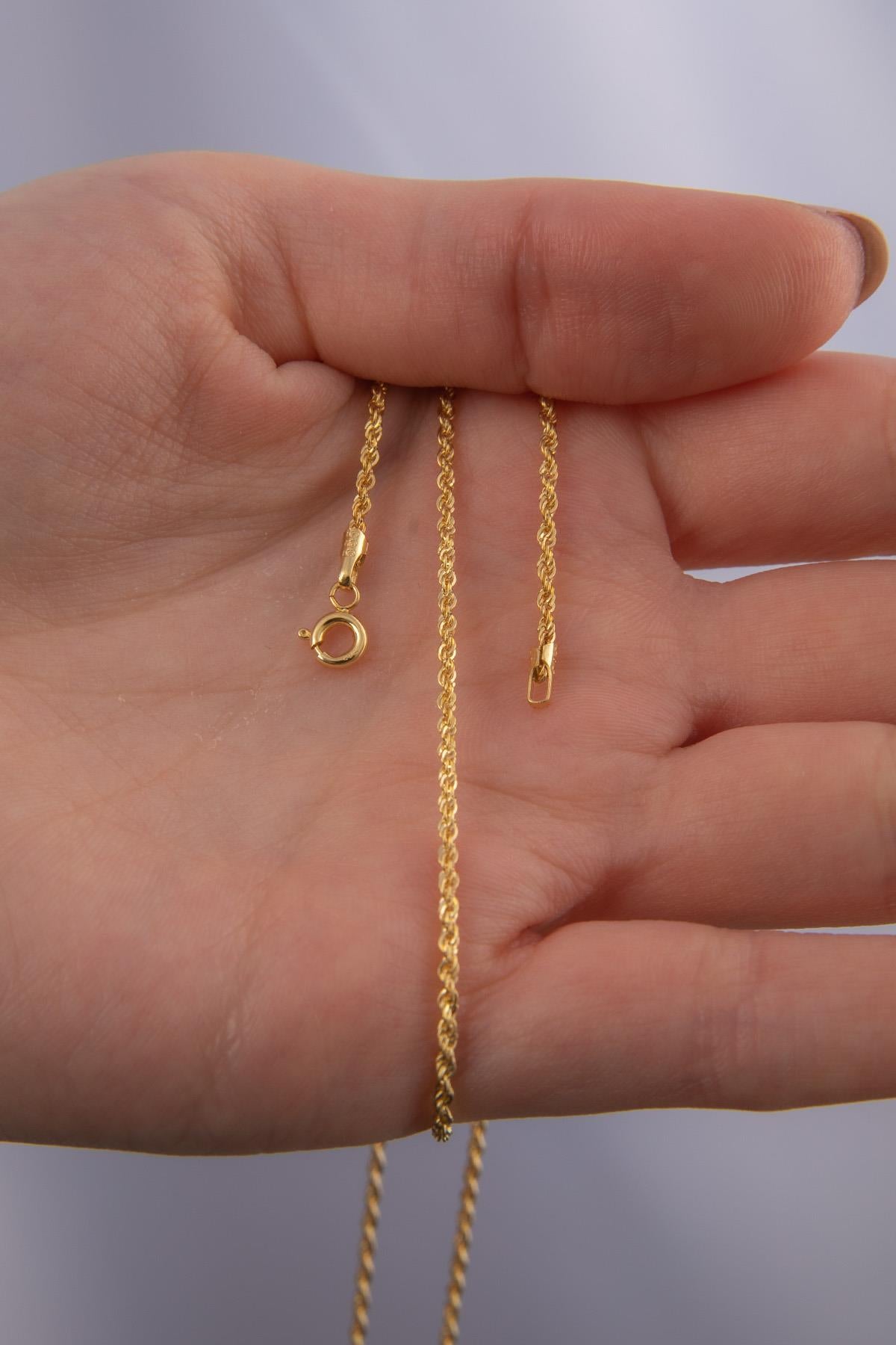 14K Gold Light Rope Chain  0.059 inch