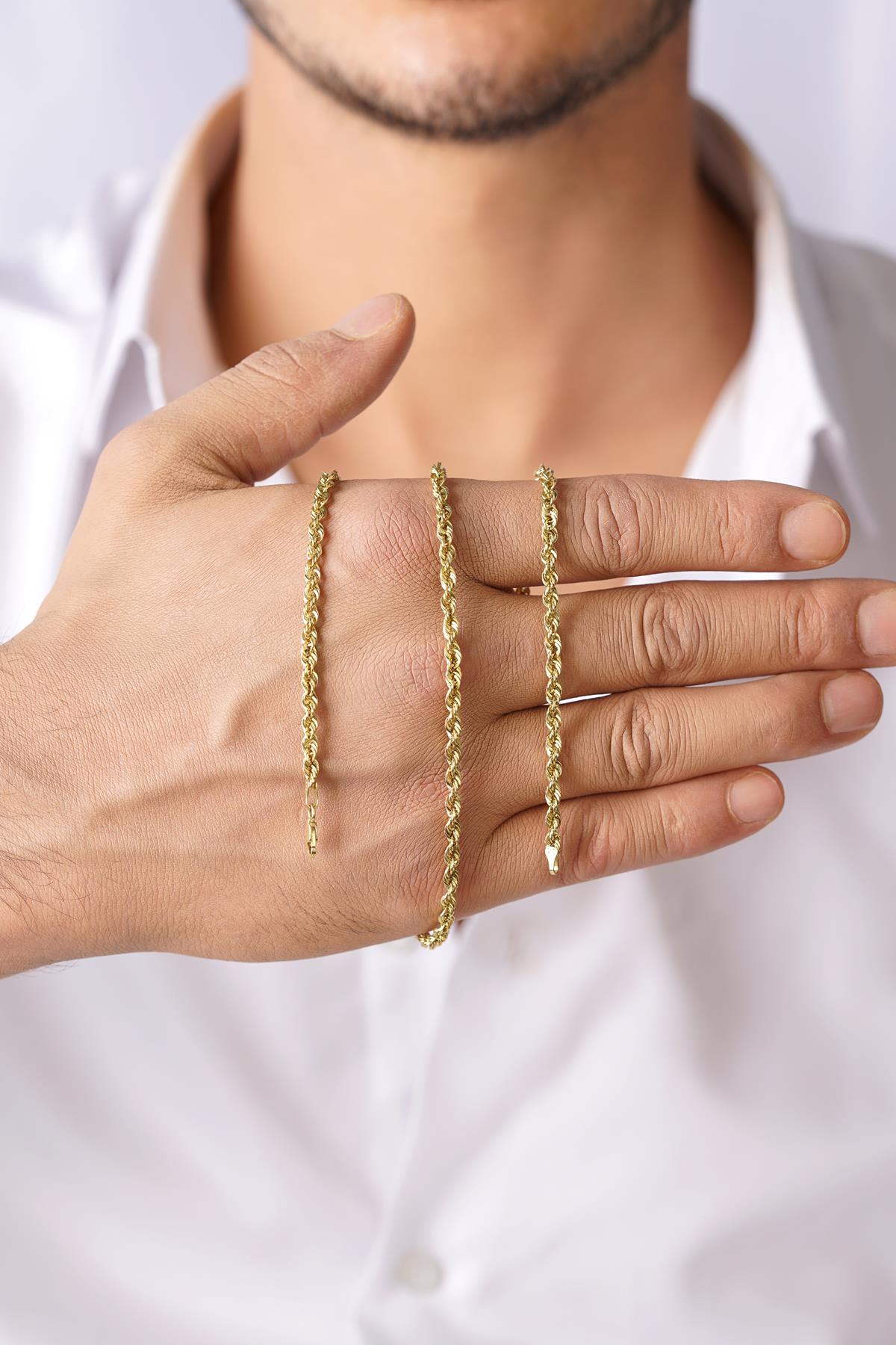 14K Solid Gold Light Rope Chain