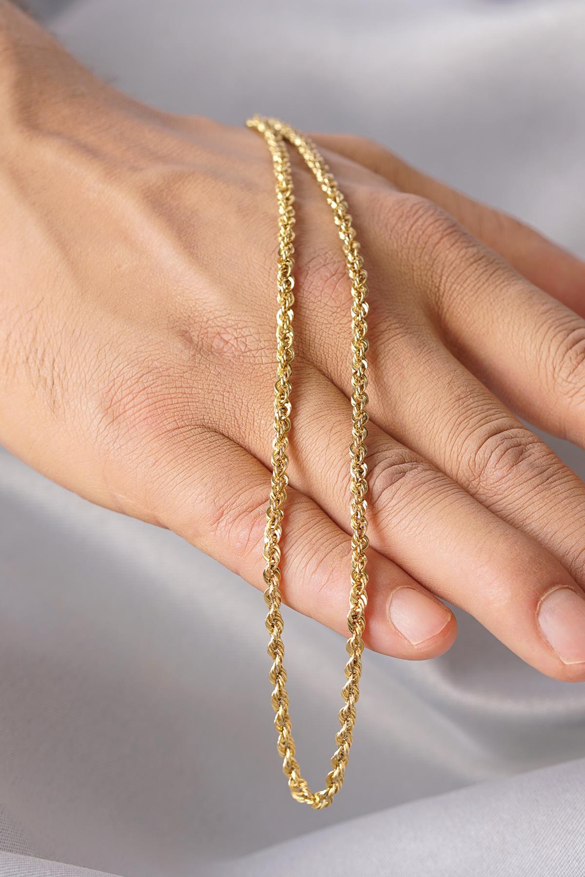 14K Solid Gold Light Rope Chain