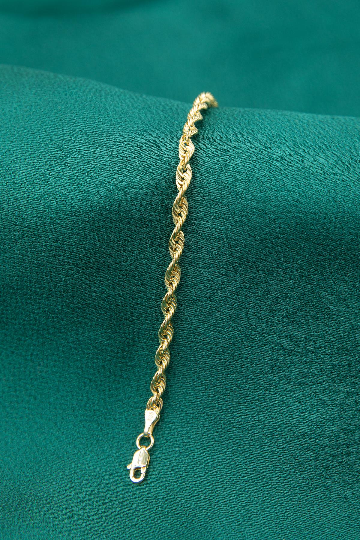 14K Gold Light Rope Chain Bracelet   0.124 inch