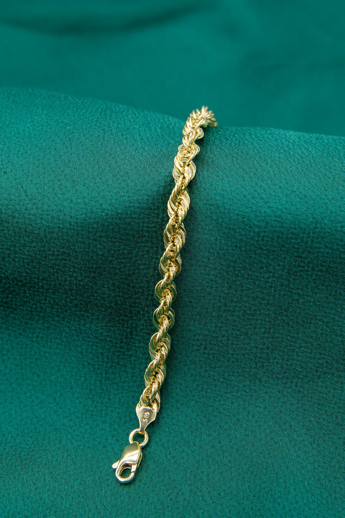 14K Gold Light Rope Chain Bracelet   0.202 inch