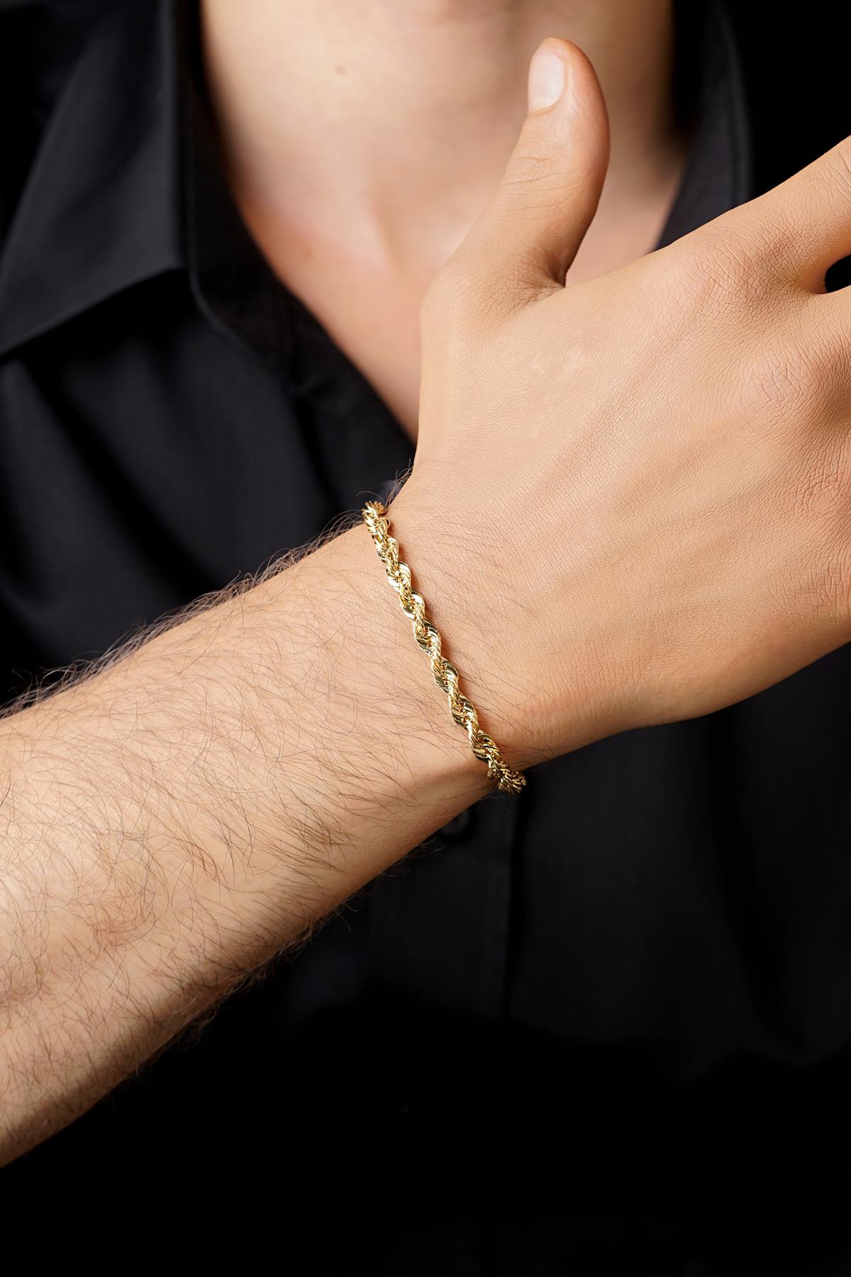 14K Gold Light Rope Chain Bracelet   0.202 inch