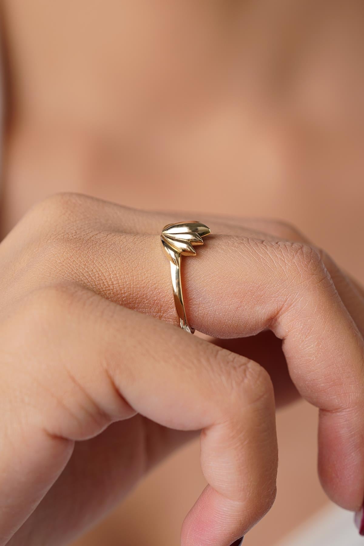 14K Gold Lotus Flower Spiritual Ring