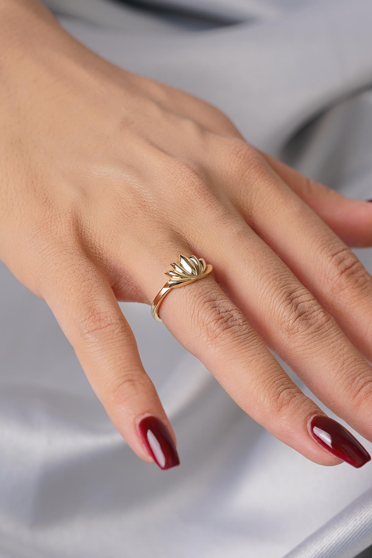 14K Gold Lotus Flower Spiritual Ring