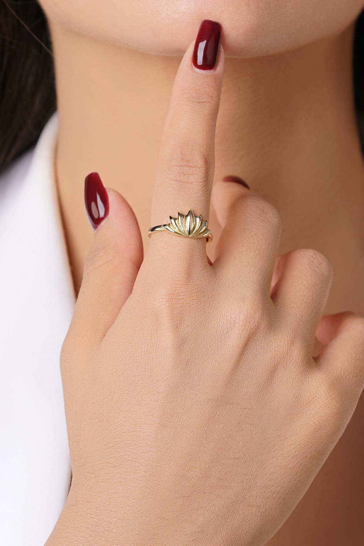 14K Gold Lotus Flower Spiritual Ring