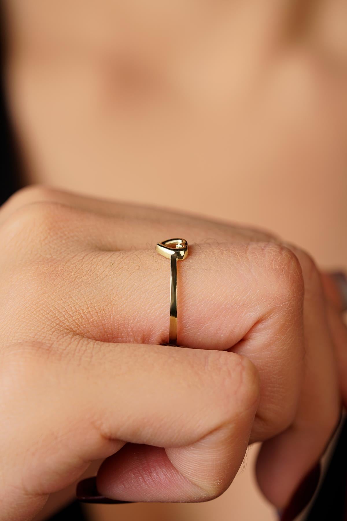 14K Gold Love Script Ring