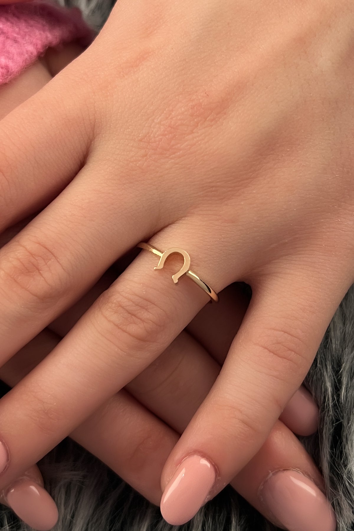 14K Gold Luck Horseshoe Shaped Ring