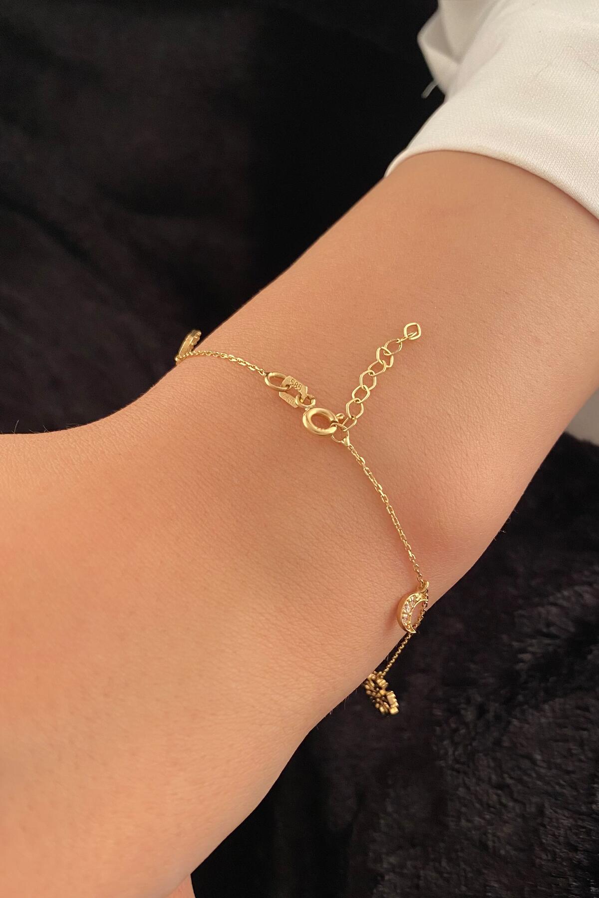 14K Gold Lucky Charm Bracelet