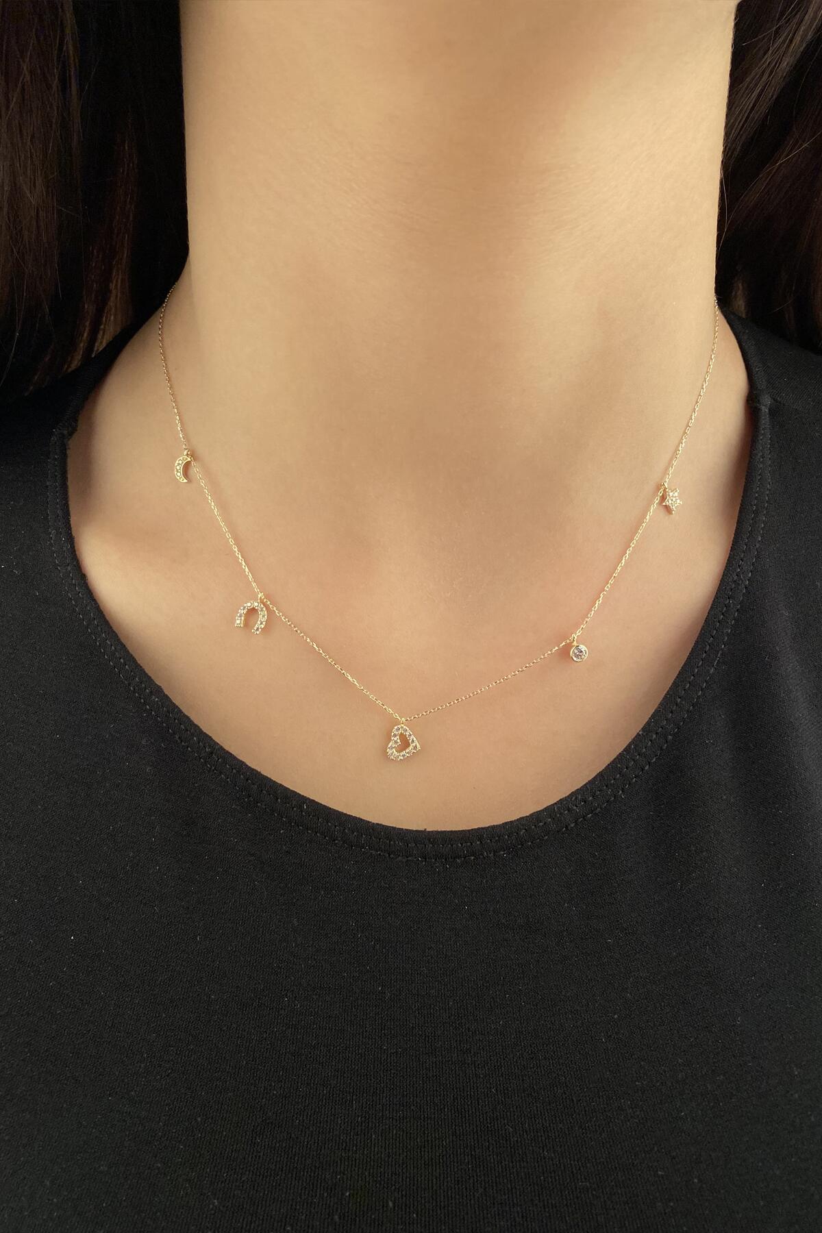 14K Gold Lucky Charms Necklace  7