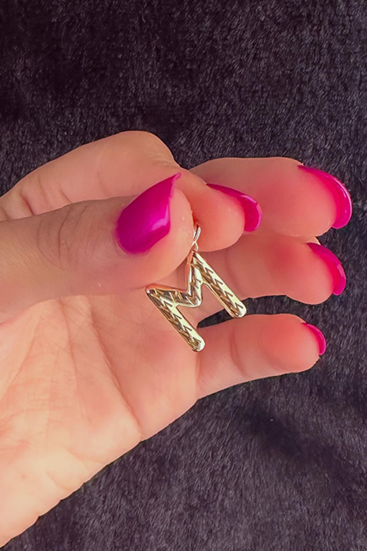 14K Gold M Letter Charm