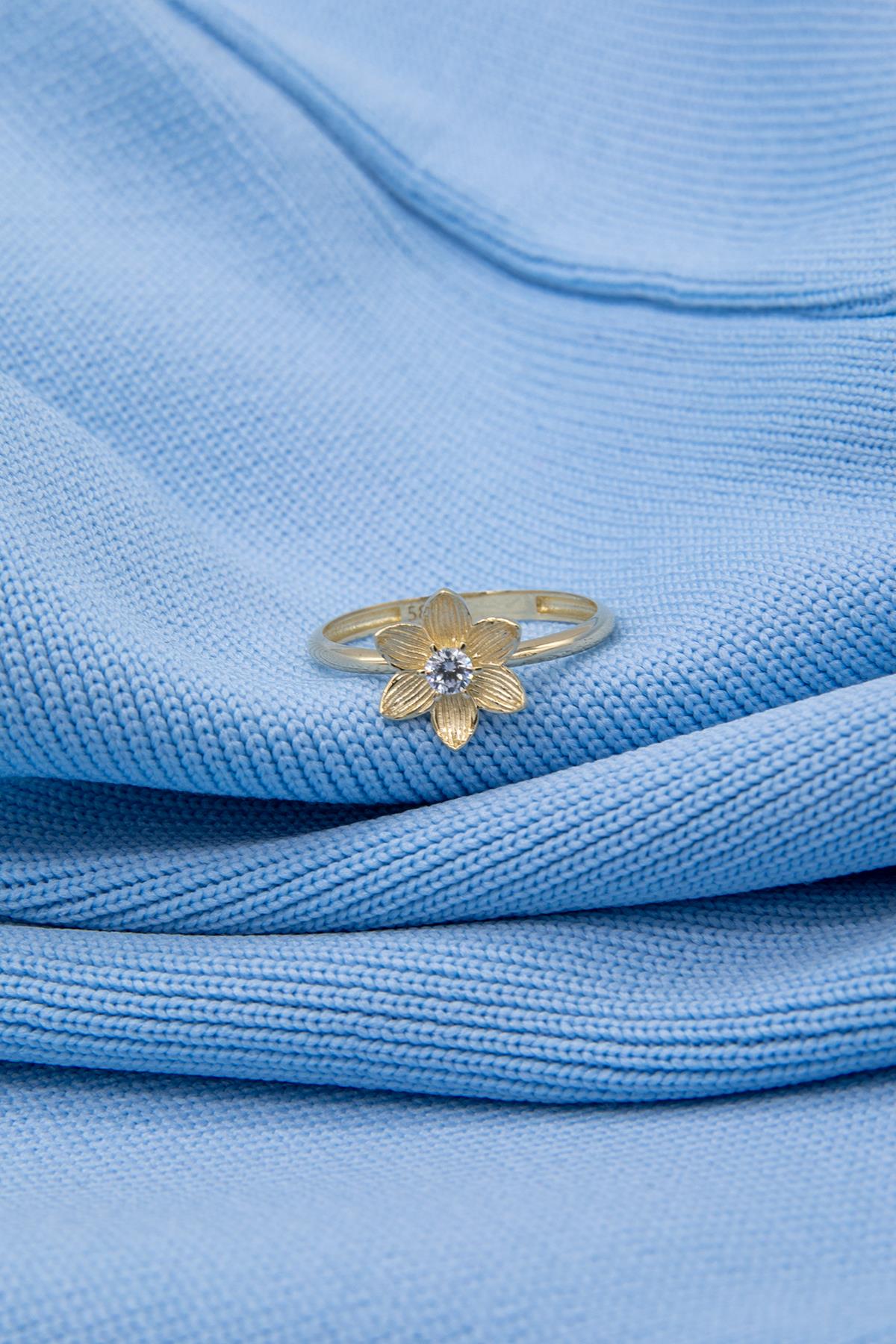 14K Gold Magnolia Rose Ring