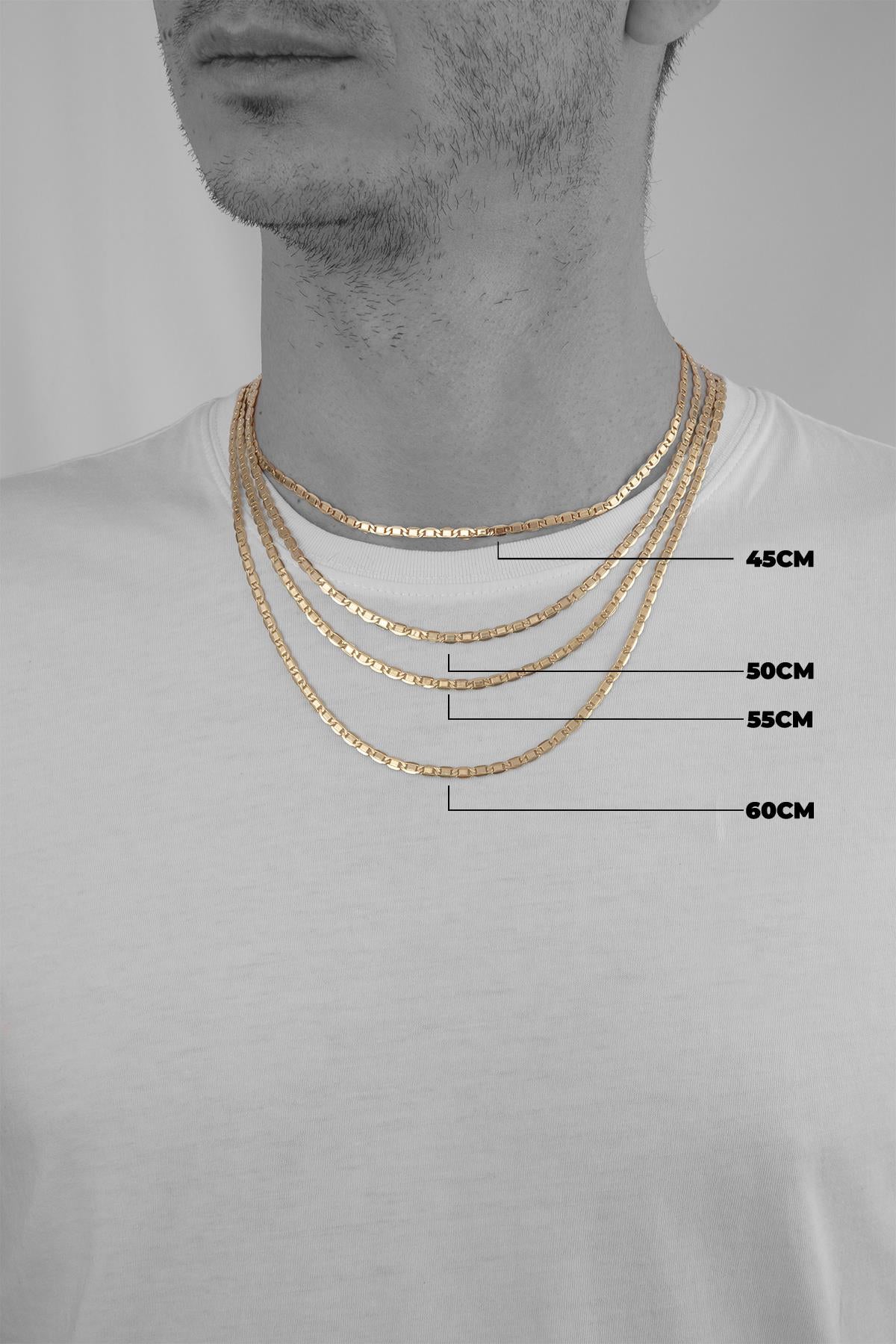 14K Gold Mariner Link Chain  ( For Men )