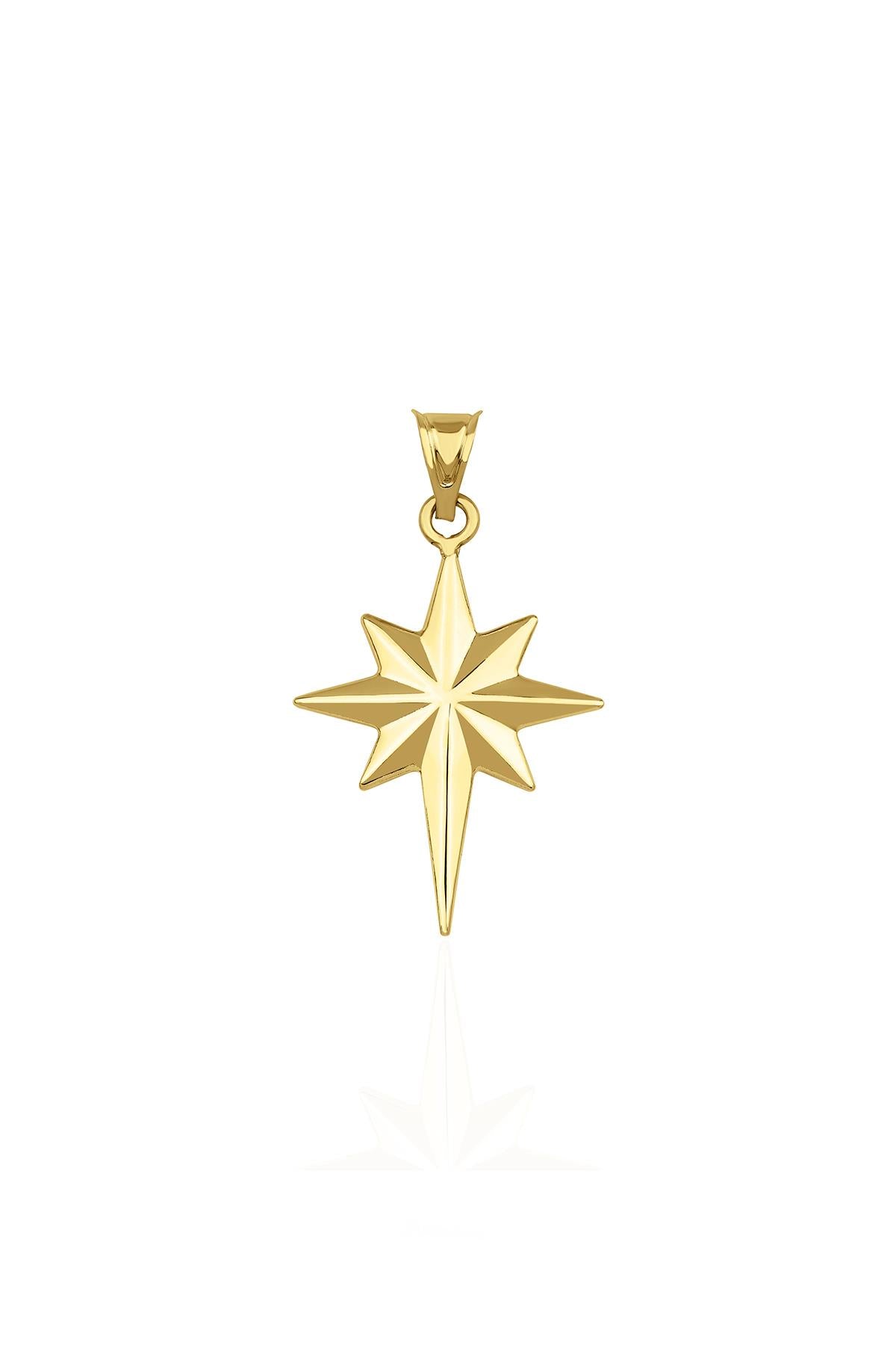 14K Gold Medium North Star Charm