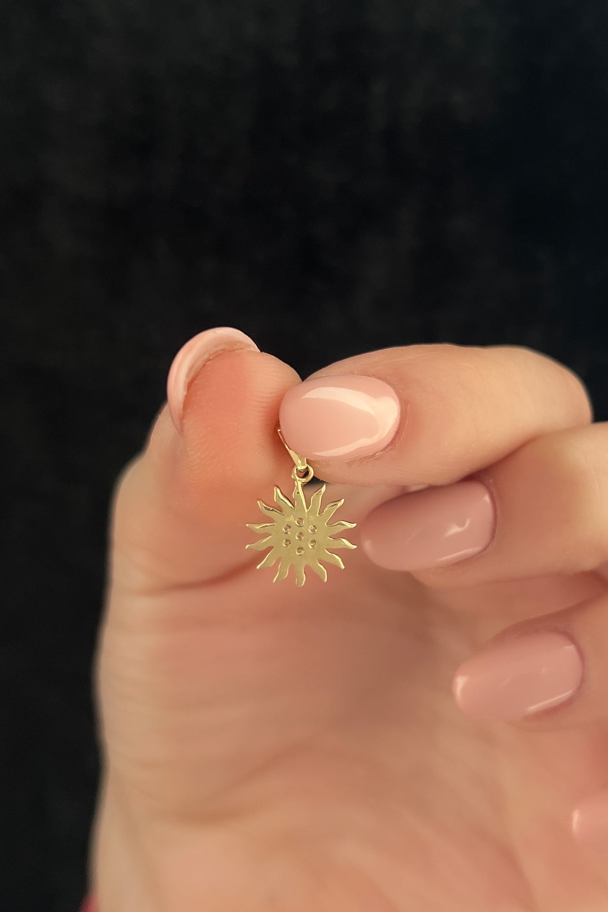 14K Gold Medium Sun Charm