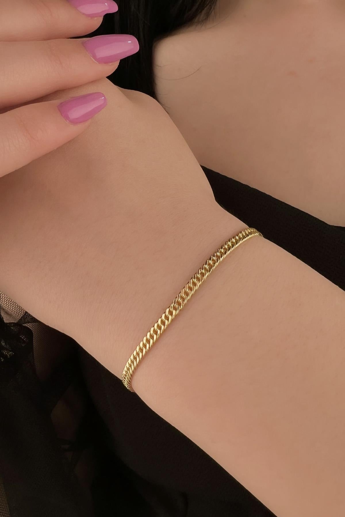 14K Gold Miami Cuban Bracelet  0.110 inch