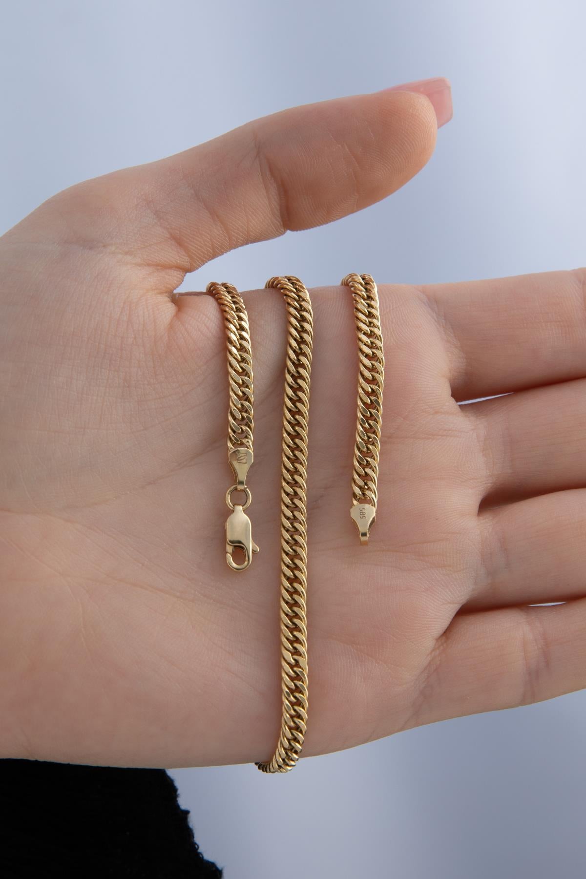 14K Gold Miami Link Chain  0.157 inch