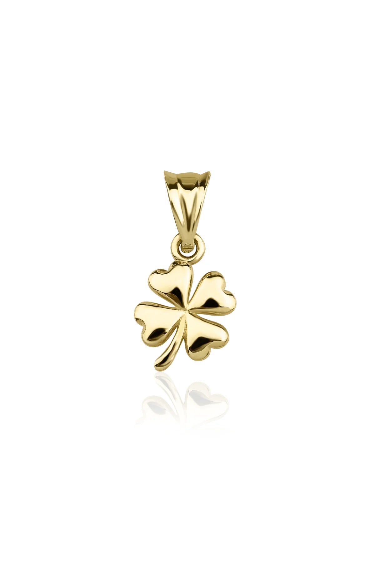 14K Gold Mini Clover Pendant