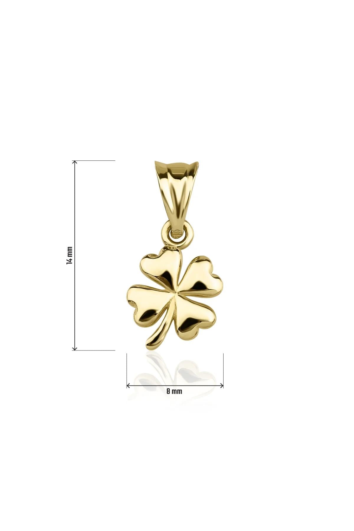 14K Gold Mini Clover Pendant