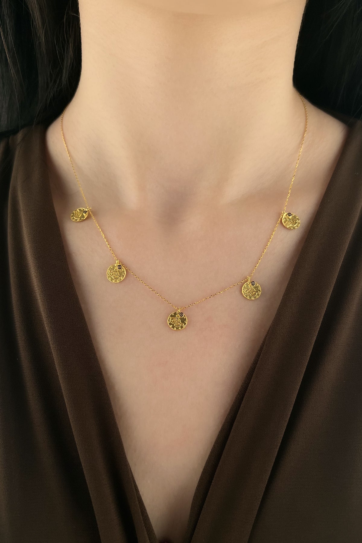 14K Gold Mini Coins Necklace