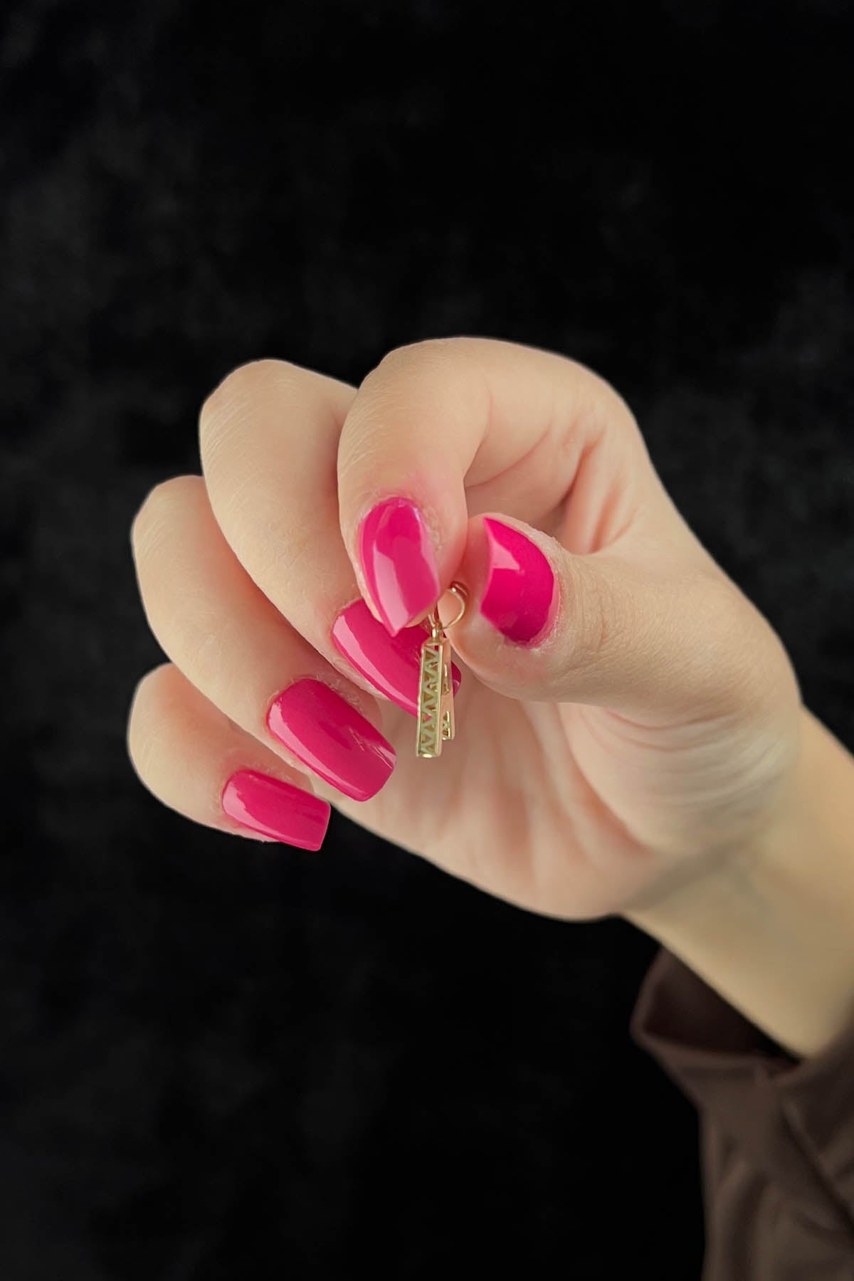 14K Gold A Letter Mini Shine Pendant