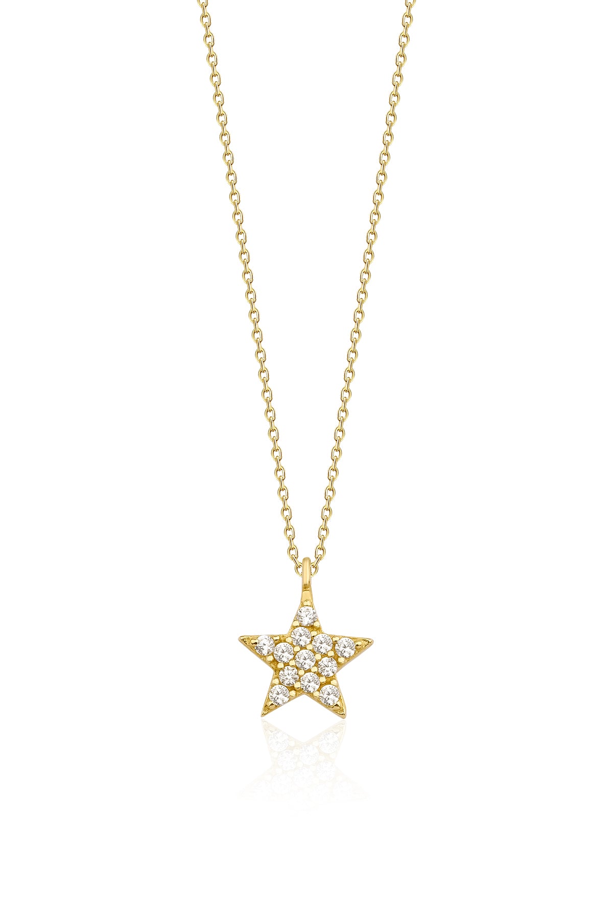 14K Gold Minimal Stone Star Necklace