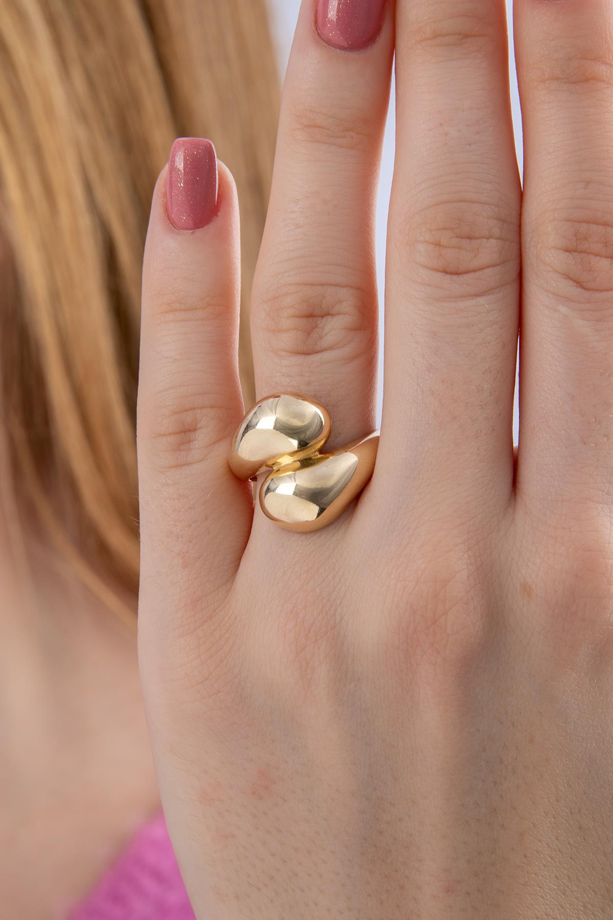 14K Gold Minimalist Chunky Teardrop Spoon Ring