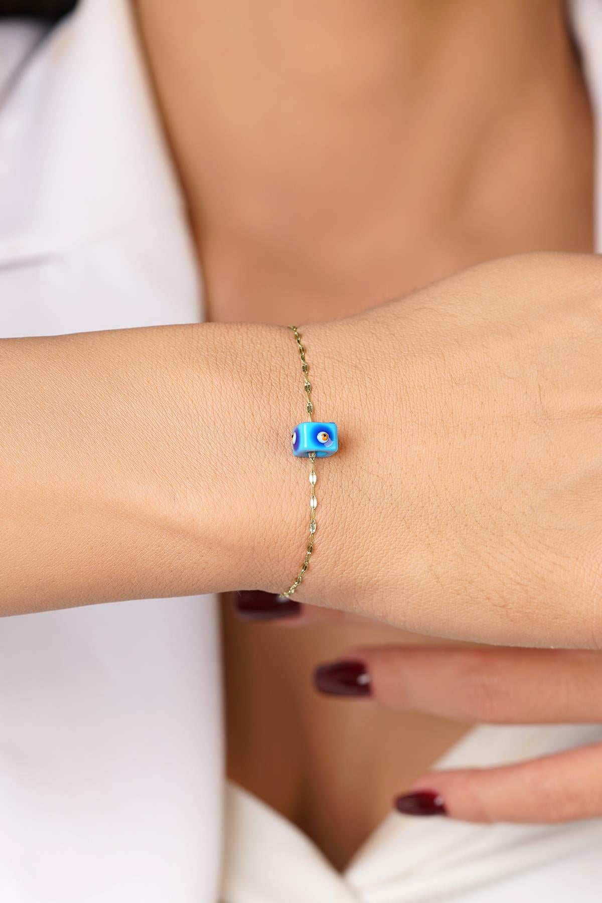 14K Gold Mirror Chain Bracelet