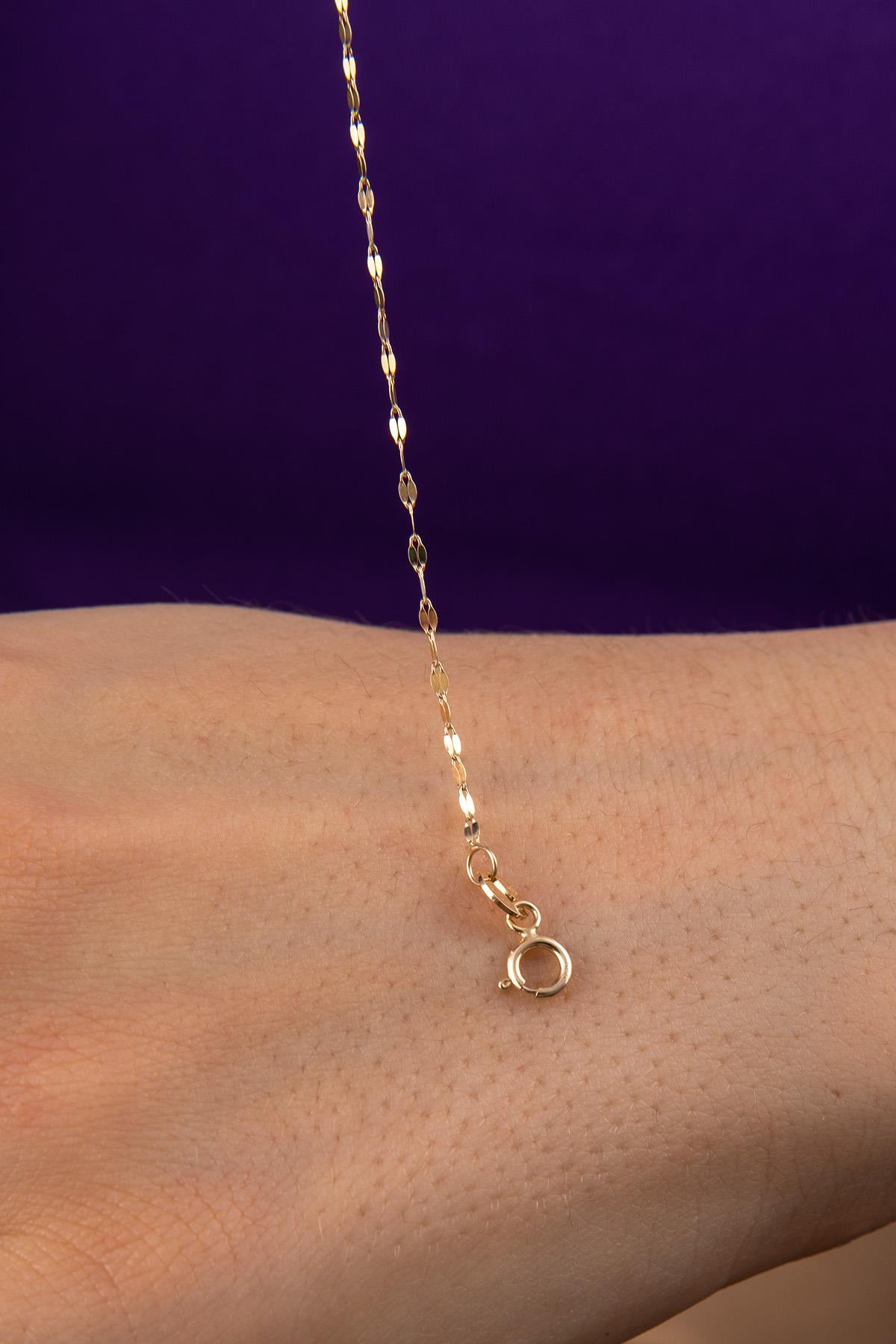 14K Gold Mirror Chain Bracelet