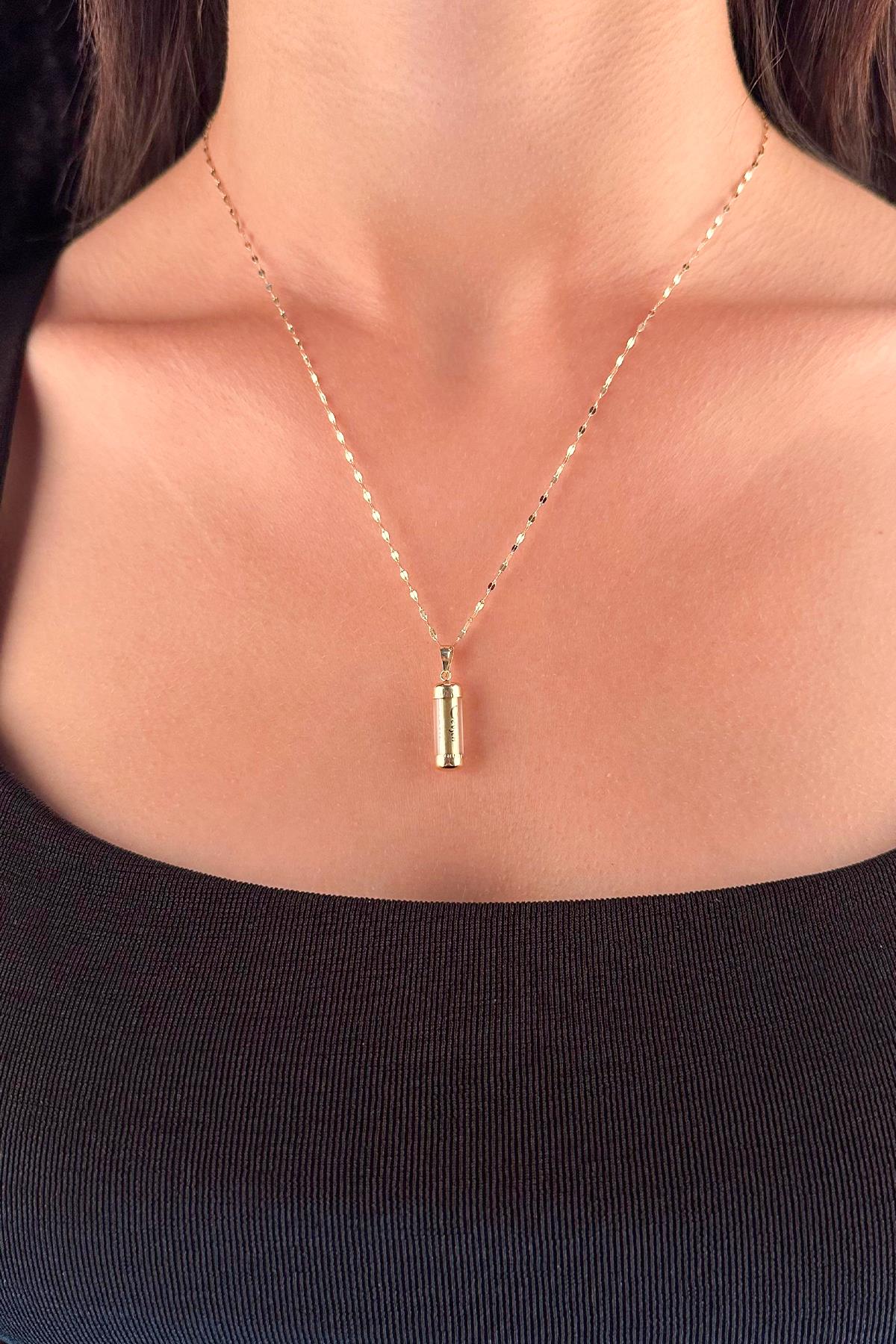 14K Gold Mirror Chain Cevsen Necklace