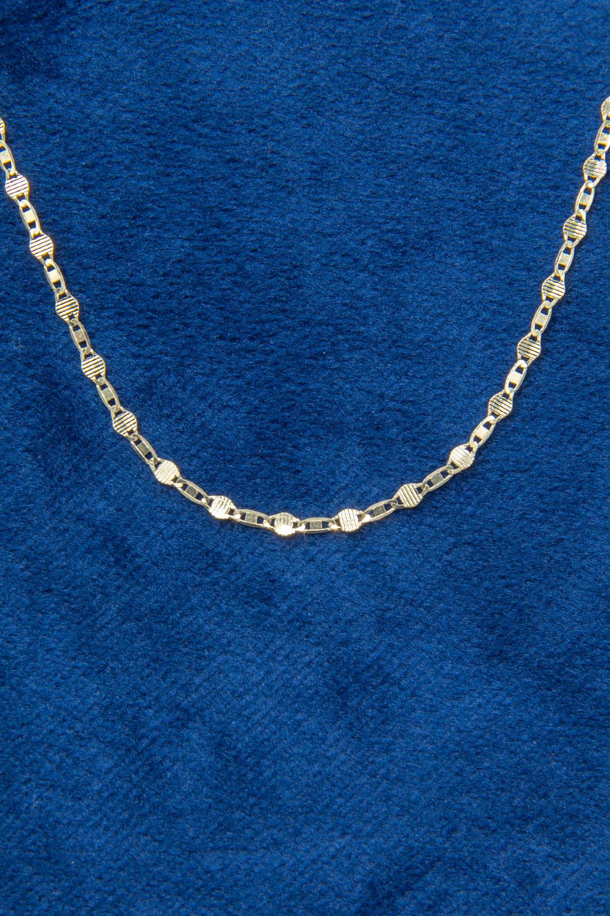 14K Gold Mirror Link Mariner Chain