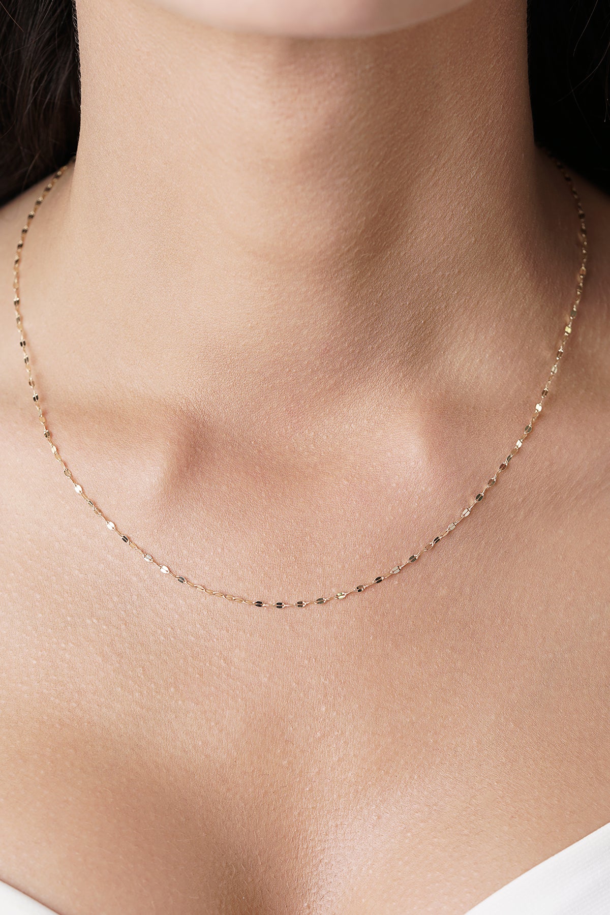 14K Gold Mirror Sparkle Chain Necklace